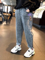 Girl Straight Drum Jeans Spring Autumn 2020 New Korean Version Boy Loose Casual 100 Hitch Tightness Old Daddy Pants Tide