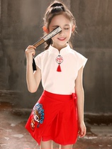 Girl Han Suit Suit Baby Gooey Dress Cynster Dress Summer Clothes Kid Middle Country Wind Fairy female famous Wind Children short sleeves