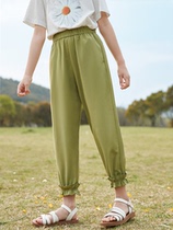 Girls anti-mosquito pants 2020 new summer clothes slim fit large child loose snow-spun pants foreign air lantern sunscreen long pants