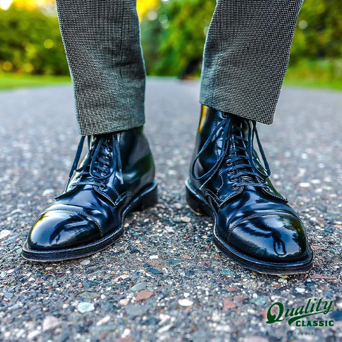 Domestic spot Alden Straight tip boots Cap Toe horse hipper boots