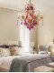 American-Style Minimalist Bedroom Chandelier, Dining Room Lamp, Creative and Unique Rose Red Agate Crystal Living Room Chandelier, French Romantic Lamp