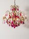 American-Style Minimalist Bedroom Chandelier, Dining Room Lamp, Creative and Unique Rose Red Agate Crystal Living Room Chandelier, French Romantic Lamp