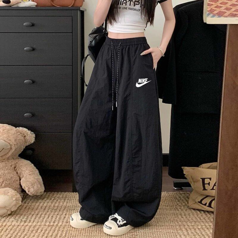 Nike Women's Summer Wide-Leg Casual Pants, Elastic High-Waisted Loose-Fitting Floor-Length Cargo Pants, Quick-Drying for Couples Nike Women's Summer Wide-Leg Casual Pants, Elastic High-Waisted Loose-Fitting Floor-Length Cargo Pants, Quick-Drying for Couples