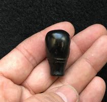 Tibet handmade Yak horn black material one-piece three-way Buddha head Tibetan Buddha beads Submarine three-way Buddha head fidelity