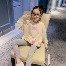 Tidal Girls Net Red Two sets of Hong Kong Hong Kong Kids New Korean Version Foreign Air Little Bear Long Sleeve Childrens Necropolis Suit