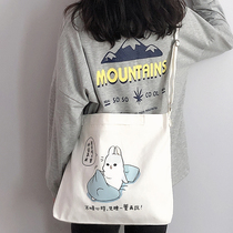 Cloth Bag tote bag large capacity canvas students go out fashion student book White crossbody bag tote bag