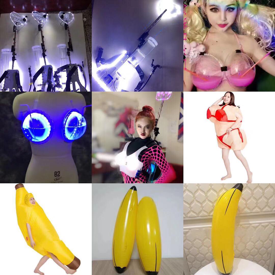 Halloween Inflatable Banana Gas Mold Stage Bar Nightclub Atmosphere Glowing Props Wine Instrumental Gogo Clothing Sponge Stick