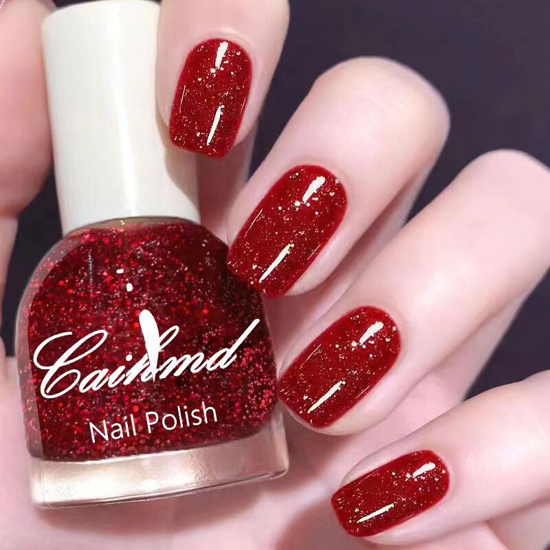 Nail Polish 2026 New Model No-Bake Quick-Drying Non-Peelable Long-Lasting Fast-Drying Healthy Non-Toxic Bright White Red Glitter Nail Polish