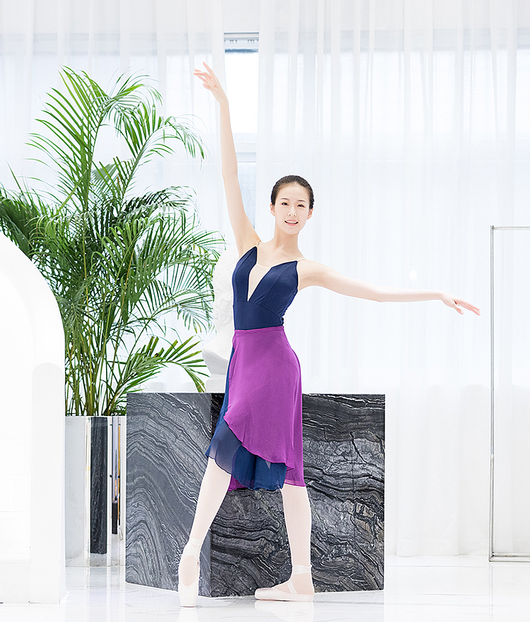 Múa ba lê Váy hai lớp Váy nhảy múa Váy một mảnh thắt nút Váy thể dục phù hợp với jumpsuit với - Khiêu vũ / Thể dục nhịp điệu / Thể dục dụng cụ giày nhảy cha cha cha
