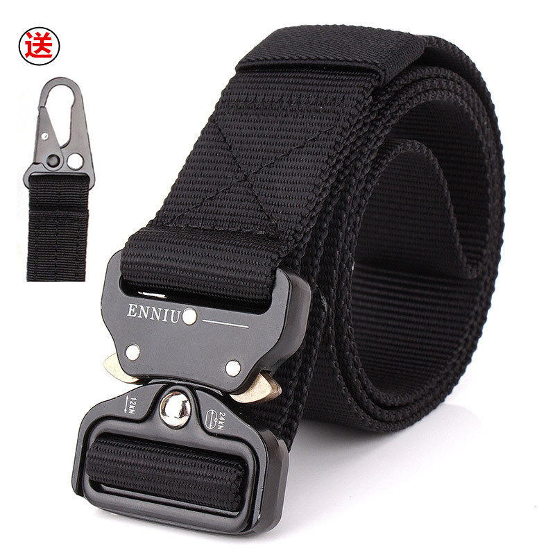 Tactical Belt Male Canvas For Training Belt Special Battle Automatic Buckle Nylon Outdoor Speed Dry Pants With Quick Insert Buckle Strap