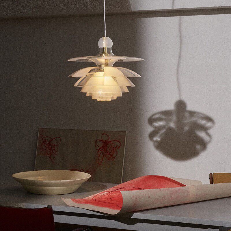 Ресторан люстра 意式极简餐厅灯吊灯现代简约创意个性时尚大气玻璃松果装饰吊灯