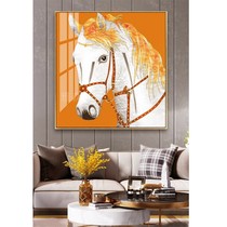 Enamel color texture decorative painting Entrance restaurant Light luxury mural Home art hanging painting Original design Yellow Horse new style