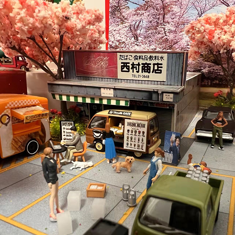 DIY Scenario Scenario Model City Street Construction West Village Store NO20210401 Pendulum up version