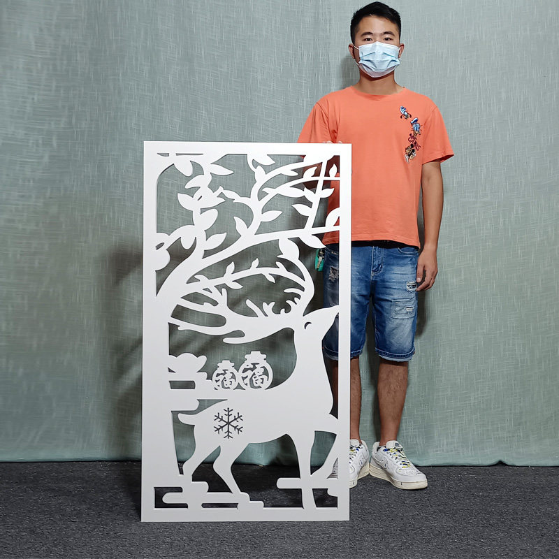 Tonghua PVC living room hollow carved board European-style aisle suspended ceiling lattice modern porch TV background wall partition