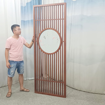 Solid wood lattice custom carved board skeleton ceiling living room entrance entrance aisle shoe cabinet partition new Chinese screen