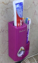 Automatic toothpaste wall storage rack hanging hole-free toothpaste Toothbrush storage rack Toothpaste rack Lazy extrusion artifact