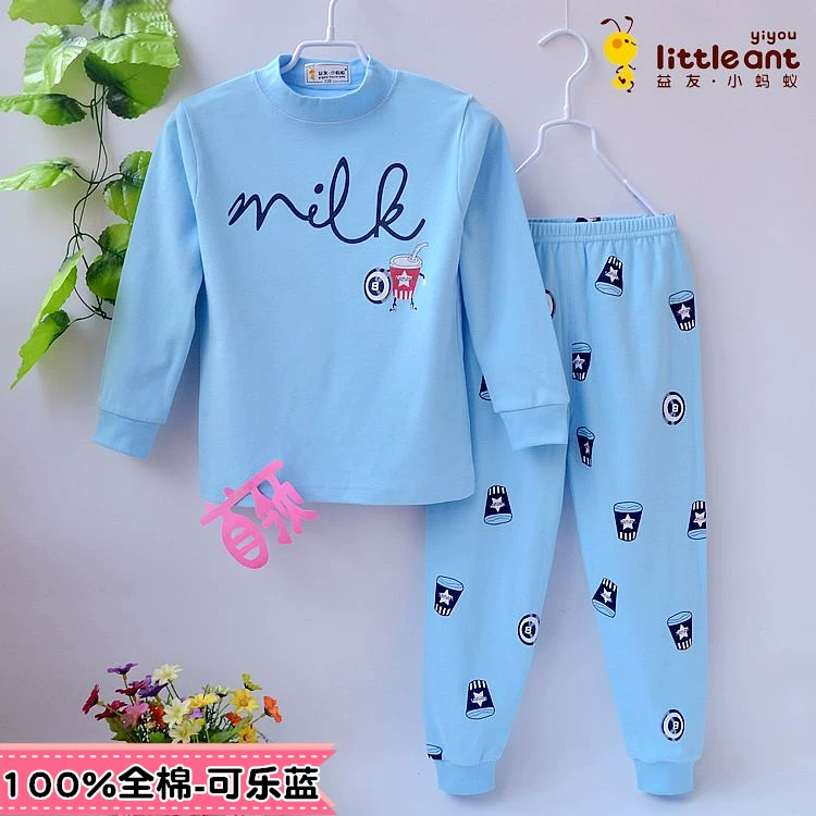 Miễn phí bài nhỏ đồ lót trẻ em thiết lập mùa xuân và mùa thu cotton tinh khiết bé bé mùa thu quần áo nhà đồ ngủ quần áo quần lót bé gái