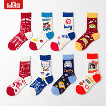 Christmas and New Year gifts cartoon socks childrens cute Japanese system autumn and winter students personality creative color tide socks