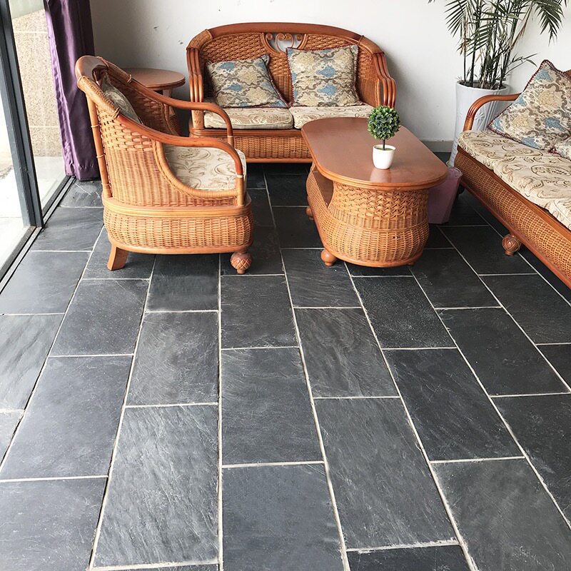 Natural Green Stone Slab Rock Courtyard Garden Imitation Ancient Outdoor Anti-Slip Terrace Outdoor Balcony Yard Floor Tiles Cultural Stone