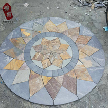 Natural bluestone plate Feng shui plate floor tiles Cultural stone parquet plate disc Lucky Wangzhai courtyard villa garden floor tiles