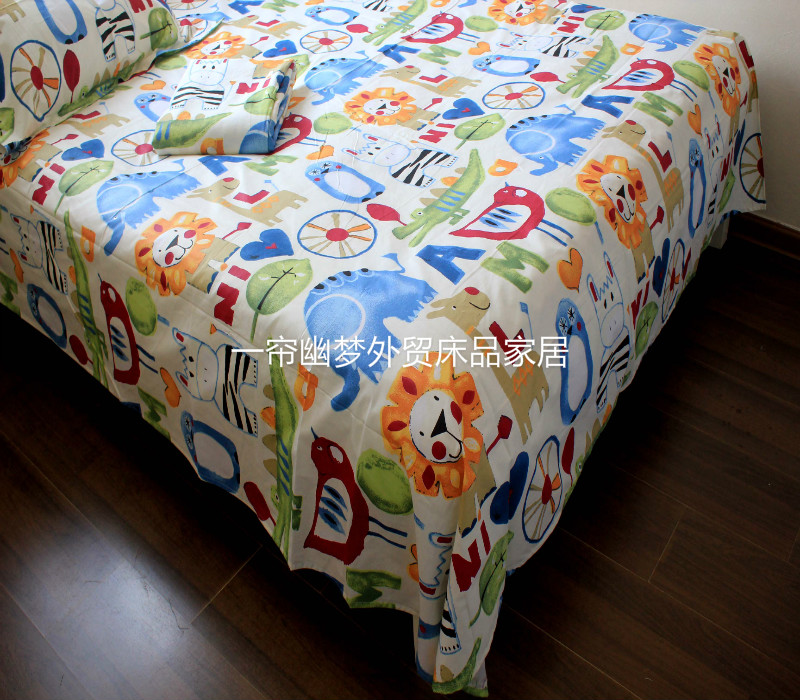 Active printing and dyeing thickness pure cotton tilted cartoon single double bed line170*230*250*250cm