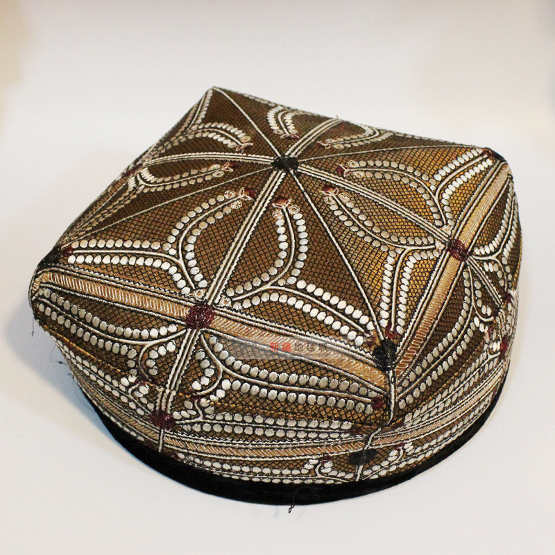 Xinjiang Ethnic Customs Flower Hat Dance Dancing Hat Men and Men Performance Props Stage Performance Group Jam