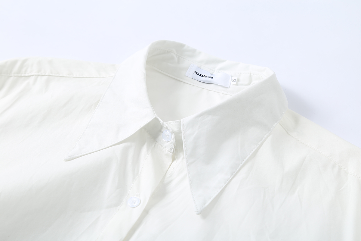 VK旗艦店 韓國風條紋綁帶腰帶百搭襯衫裙長袖洋裝