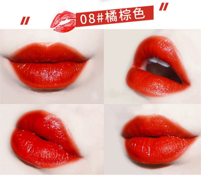 Velvet Lip Glaze Lasting Non-Decolorizing Moisturising Rose Bean Sand Orange Matte Lip Gloss Liquid Lipstick Net Red Student Party - Son bóng / Liquid Rouge