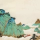 Phòng phong cảnh người giữ bút Qingshan Jingdezhen gốm sứ nhiệt độ cao Qianli Jiang Sơn bản đồ Núi và sông xanh Đồ trang trí sáng tạo cây trang trí trong nhà