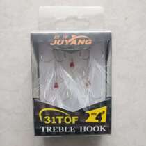  Juyang strengthen three feather hooks JY-31TOF Luya bait feather single hook sequins accessories blood trough hook Luya hook