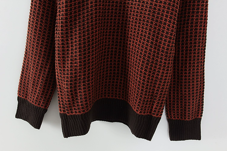 S series thiết bị mùa thu và mùa đông để rút tủ áo len nam màu cam thoải mái áo len cá tính giản dị 61364 - Áo len