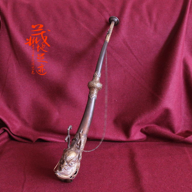 Tibet Tibetan Buddhist dharma instrument Horn blowing drum Nepal Copper dharma horn blowing horn collection pendant