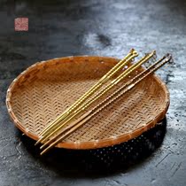 Brass red copper fire chopsticks carbon clip tea mat accessories Winter roast fire Yunnan Heqing handmade Chinese 3D49 to 72