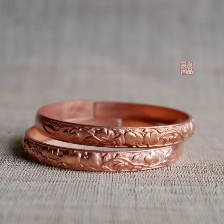 Baizu trang sức đồng đỏ vòng đeo tay điều trị giải phóng mặt bằng dân tộc trang sức cổ điển phong cách mua 5 túi 3D363 374 - Vòng đeo tay Cuff vòng huyết long