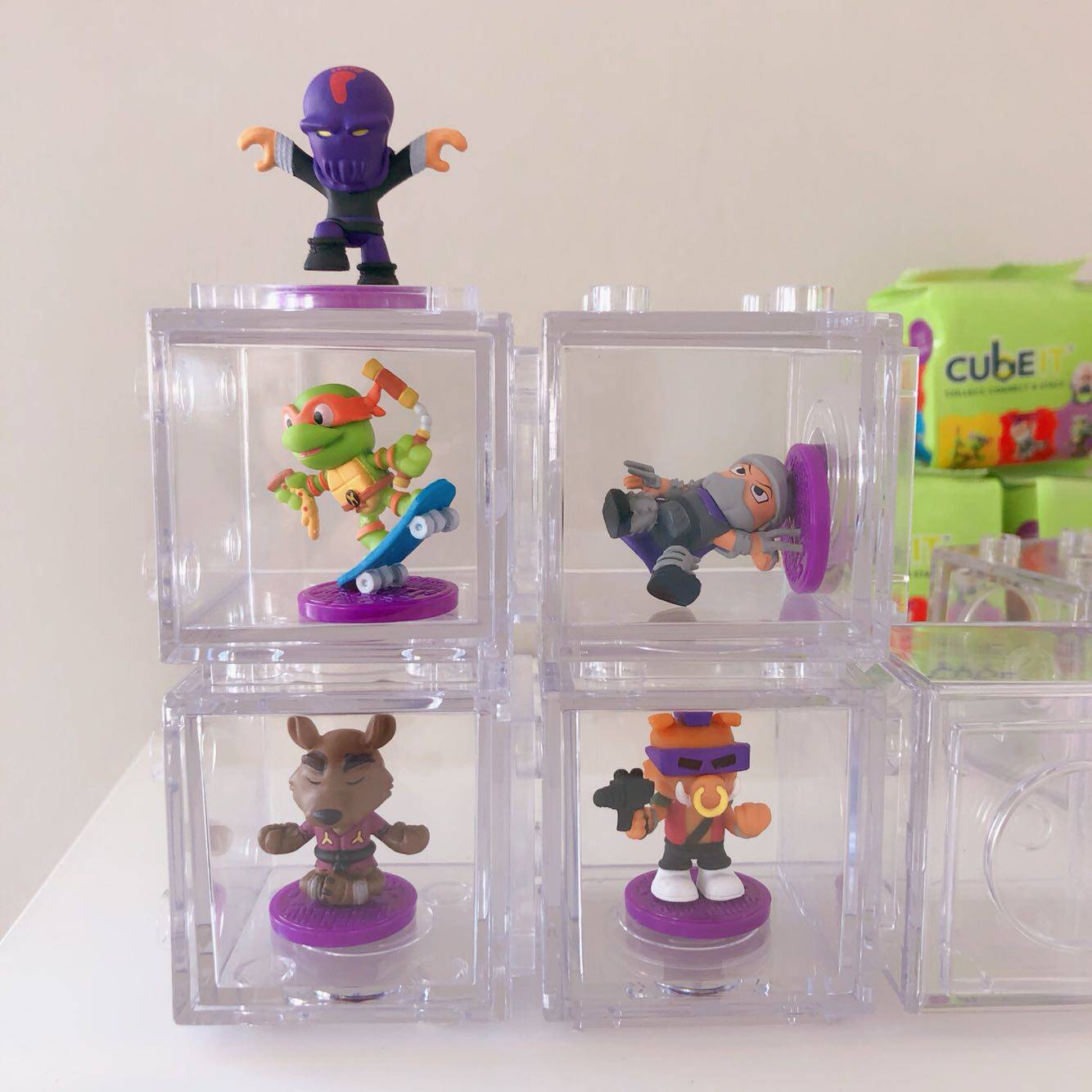 Clearance Ninja Turtles Acrylic Transparent Lego Building Blocks Blind Bag Birthday Cube Teaching Aids Pupil Prizes