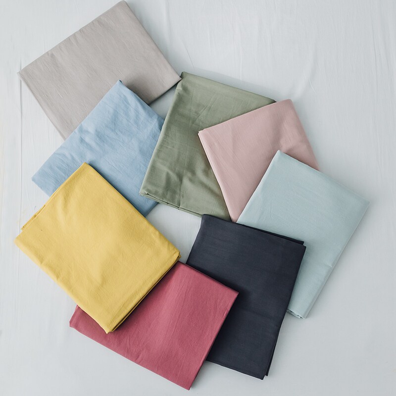ins day style minimalist pure colour full cotton washed cotton linen bed hat single mattress bed bag single double bed cover 1 8