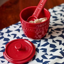 German original imported Staub Fabao ceramic jar seasoning tank with lid spoon salt jar sugar jar seasoning bottle 0 25L