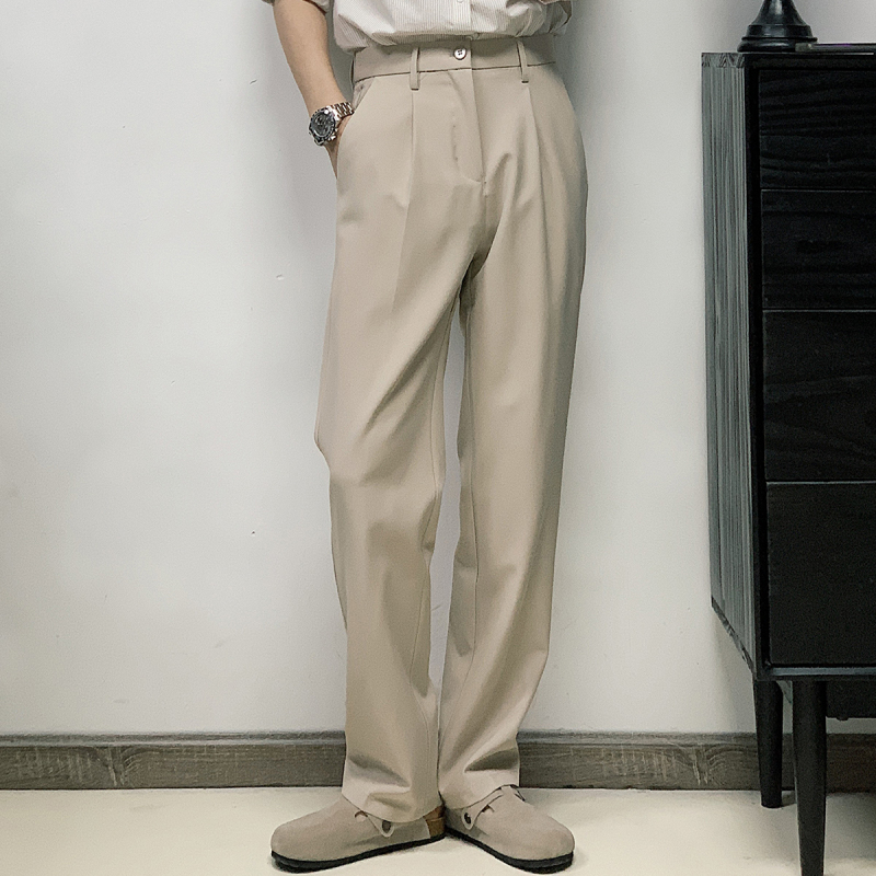 Abouts Men's Suit Pants, Small Straight Casual Pants, Korean Style Commuting, Elegant and Handsome Long Pants, Nine-Point Pants, New Spring and Autumn Style