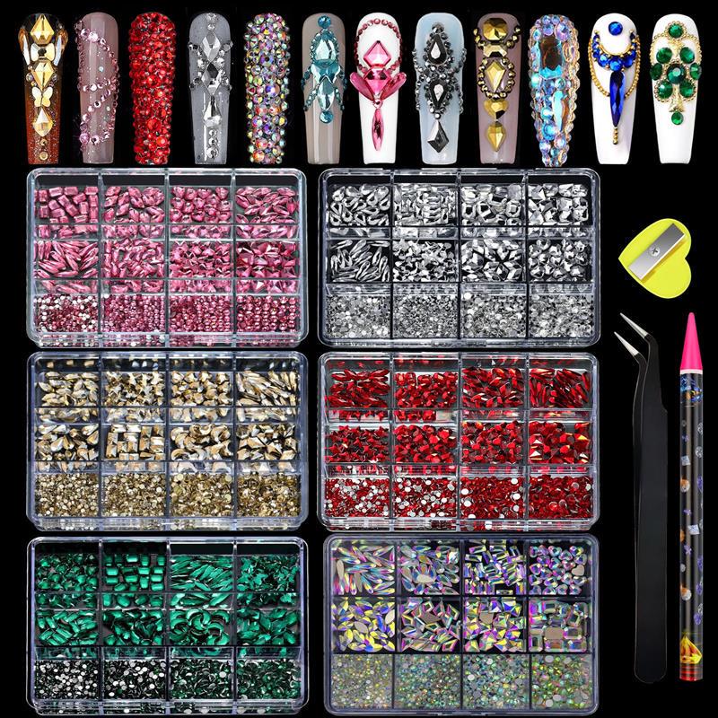 Cross-Border New Products Flat-Bottomed Rhinestones Mixed Rhinestones Nail Art Accessories Mixed Styles Mixed Packaging Round Glass Rhinestones Water Diamonds Nail Decoration Cross-Border New Products Flat-Bottomed Rhinestones Mixed Rhinestones Nail Art Accessories Mixed Styles Mixed Packaging Round Glass Rhinestones Water Diamonds Nail Decoration
