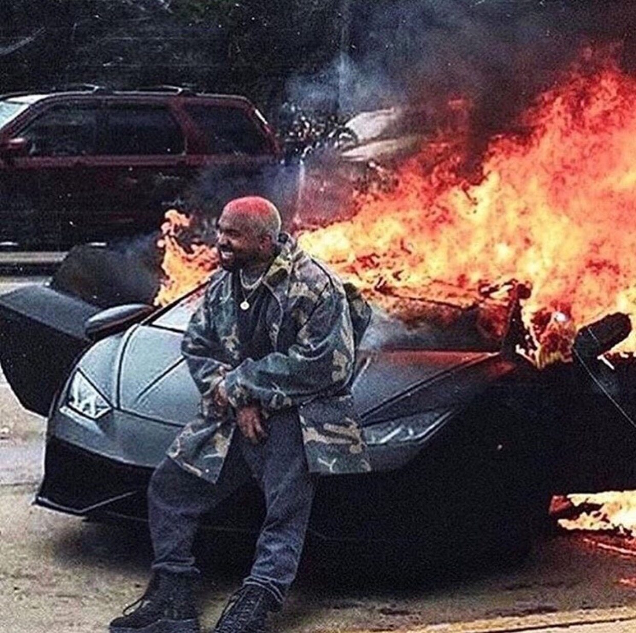 Текстура взрыв YEEZY SEASON 6 KANYE высокая улица земля цвет фонд мойка сделать старый брюки брюки 