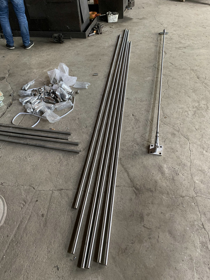 Glass canopy rain tower curtain wall accessories 304 stainless steel telescopic rod embedded base anchor key lock rod 33mm