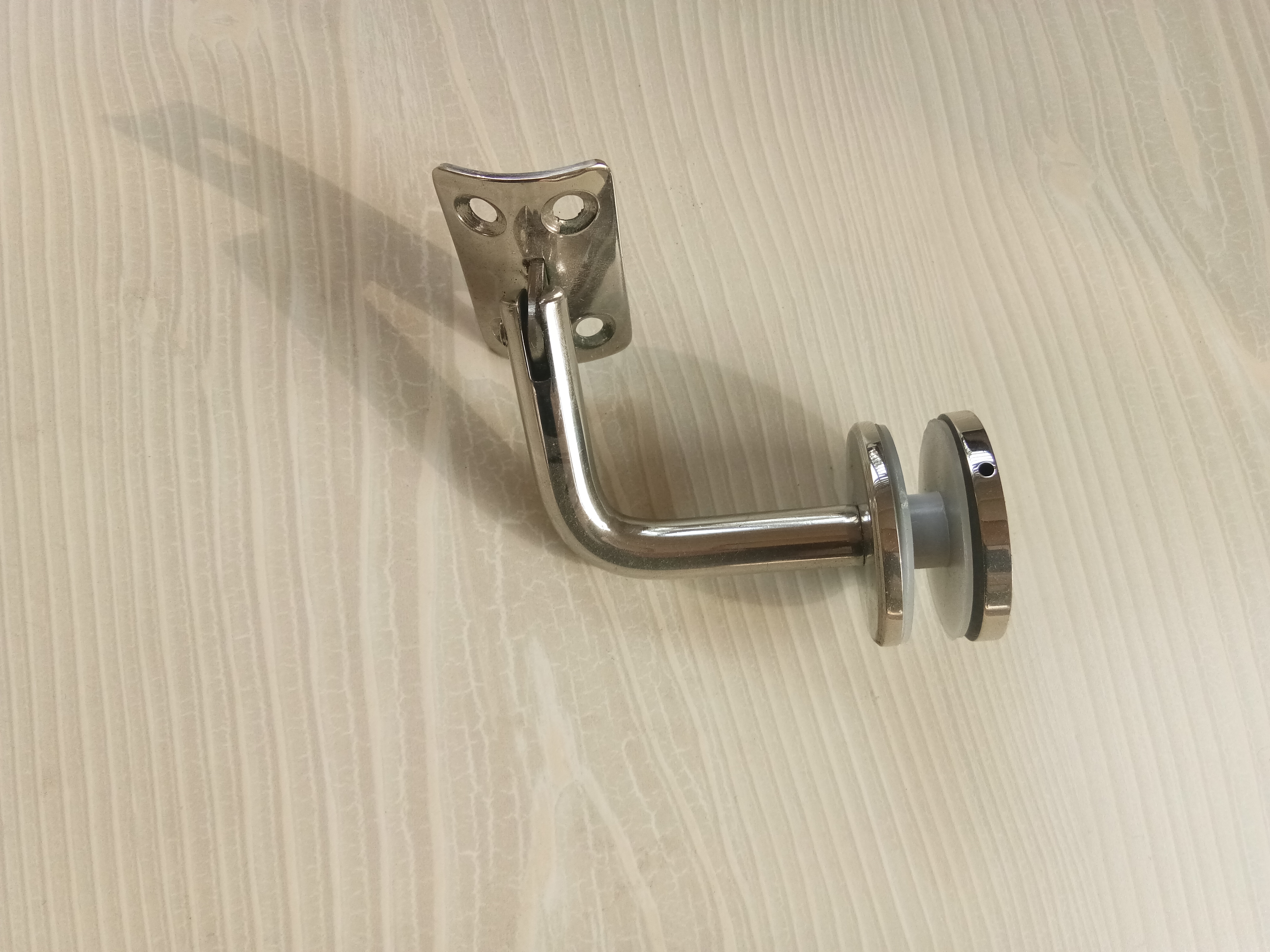 Glass stair handrail guardrail accessories 304 stainless steel corner code connecting wall bracket bracket seven-character bend 14mm