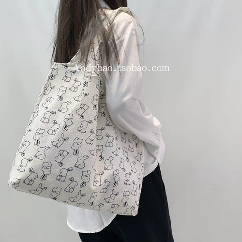 Брендовый шоппер, летний свежий кролик на одно плечо, портативный вместительный и большой жилет, цветочный принт