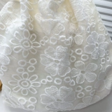 Белый шоппер, сумка на одно плечо, вместительная и большая льняная сумка, в цветочек, с вышивкой