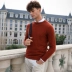 Di Rui len cashmere len nam cổ tròn áo len dày để giữ ấm Mùa đông rắn màu xoắn tinh khiết đan đan - Áo len Cashmere áo cổ lọ nam Áo len Cashmere