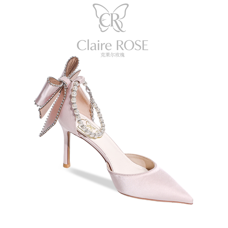 Princess Claire Rose Coronation Gift Box Crystal High-Heeled Shoes for Girls, Stiletto Heels, 18Th Birthday Gift