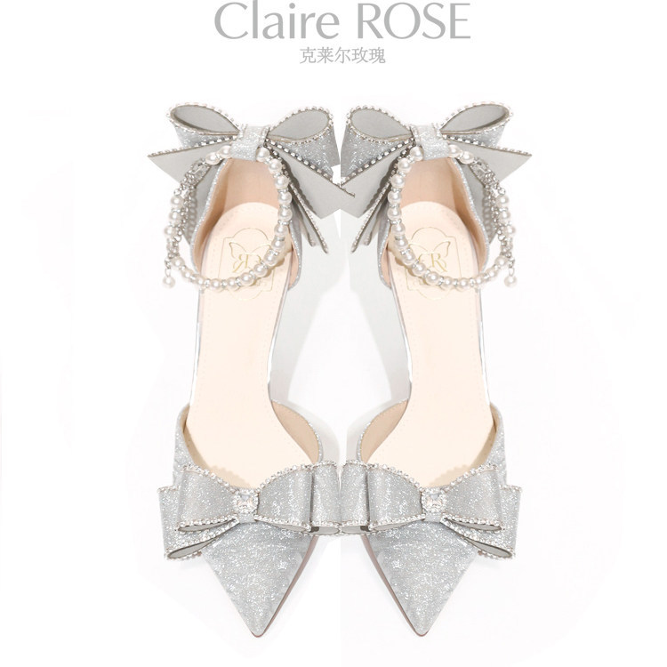 Claire Rose Claire Rose High Heels Girls' Stiletto Heels 18-Year-Old Coming-Of-Age Ceremony Crystal Shoes Birthday Gift