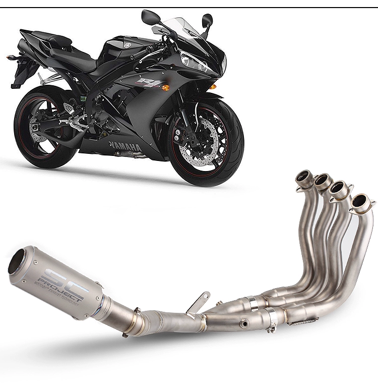 Xe máy Yamaha R1 hợp kim titan phần giữa phần trước đầy đủ phần Yamaha R1 sửa đổi ống xả khuỷu tay - Ống xả xe máy