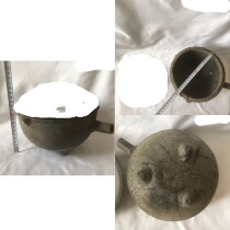 Green Clay Pot Earthenware Pot 6522 Please see pictures for defects