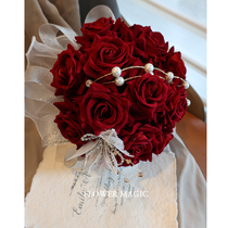 Red Pearl Flash Crystal Flash Celebration Bride Wedding Photography Prop